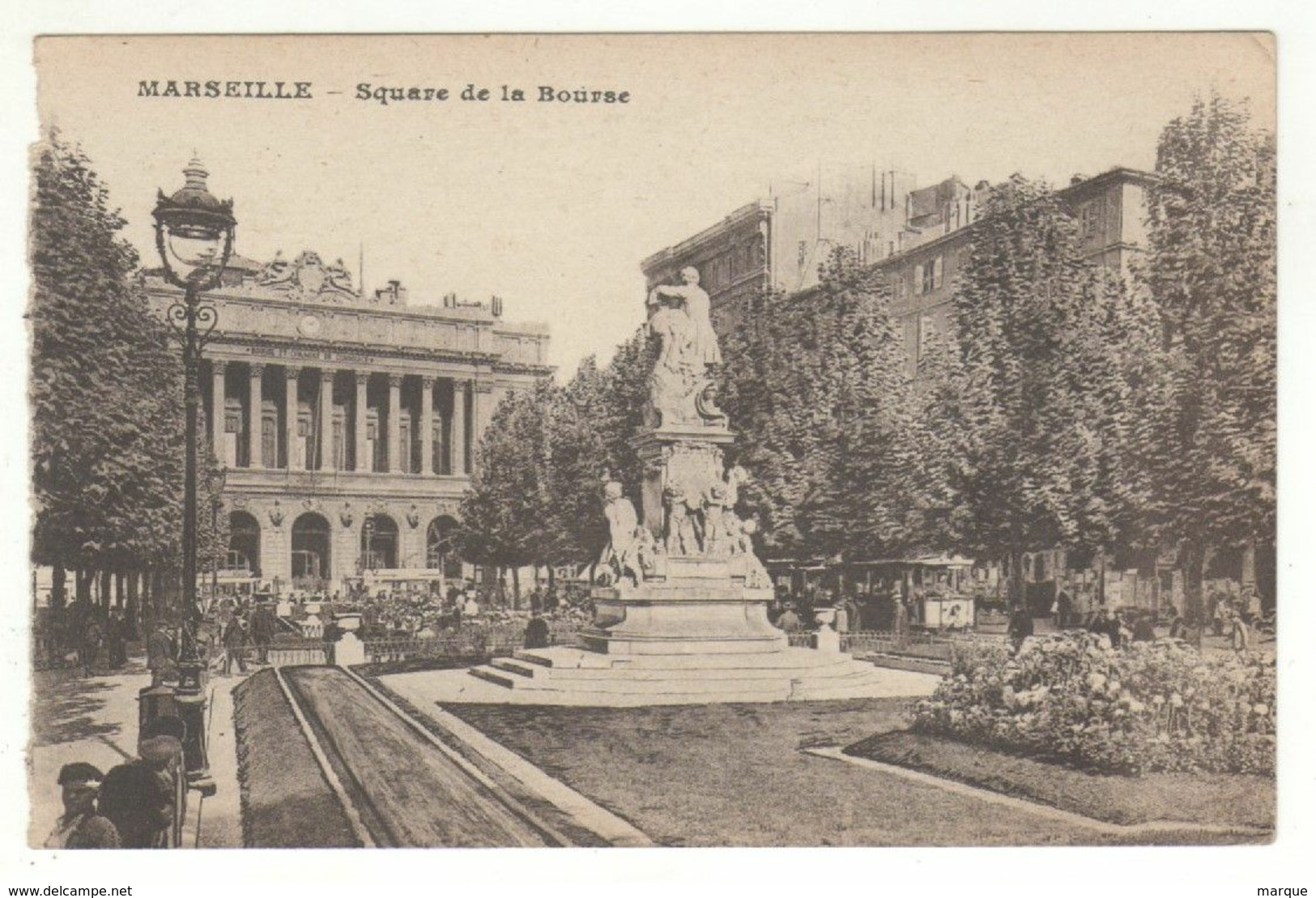 Cpa MARSEILLE Square De La Bourse - Parks, Gärten