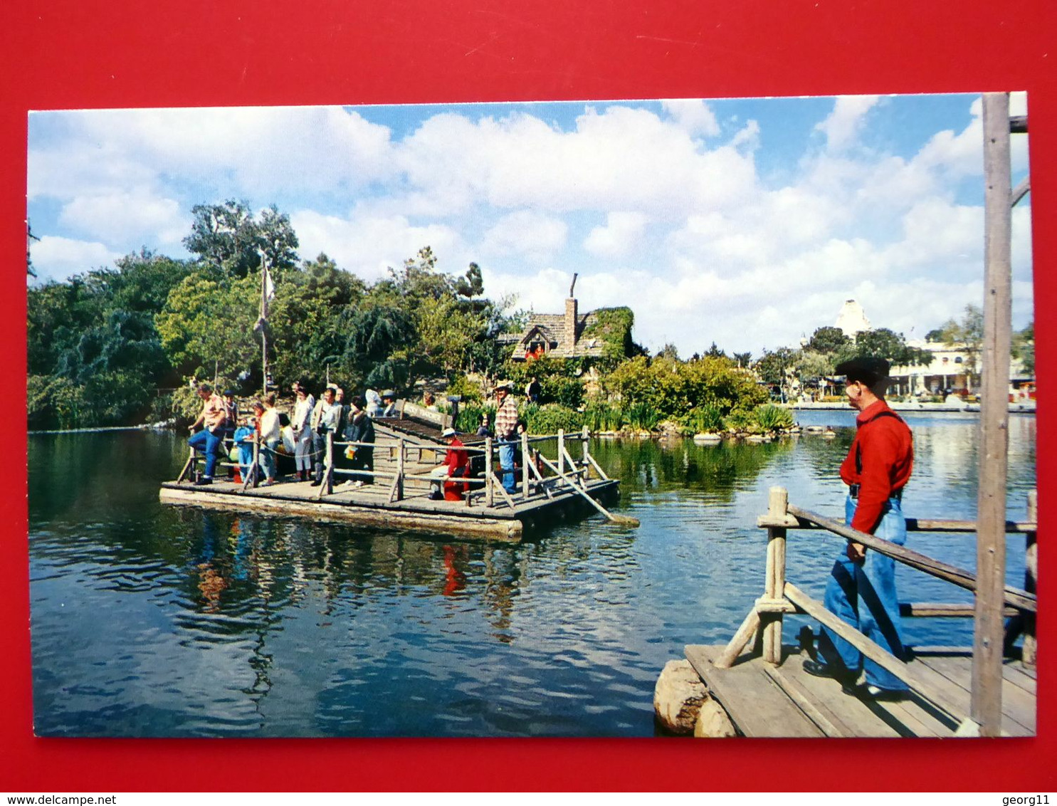 Disneyland - Tom Sawyer Island - Vintage Postcard - Kleinformat - Floß - Anaheim