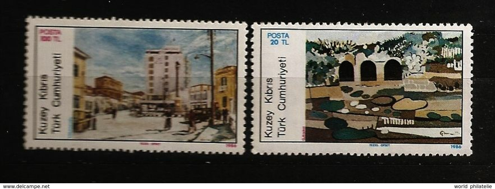 Turquie Chypre Turc RTCN 1986 N° 164 / 5 ** Tableaux, Maisons, Arches, Atakol, Place Atatürk, Muhtaroglu, Vélo, Voiture - Otros & Sin Clasificación