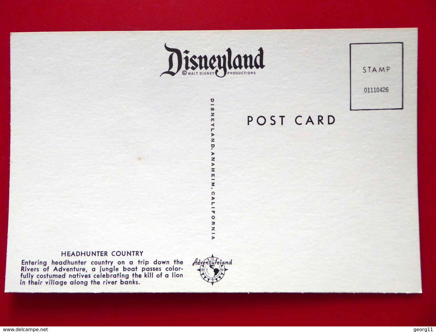 Disneyland - Headhunter Country - Vintage Postcard - Kleinformat - Anaheim