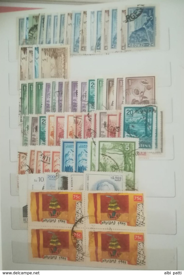 ARGENTINA - LARGE ACCUMULATION OF NEWS MNH** AND USED STAMPS + TWO PERFIN - THOUSANDS OF UNCHECKED STAMPS - Colecciones & Series