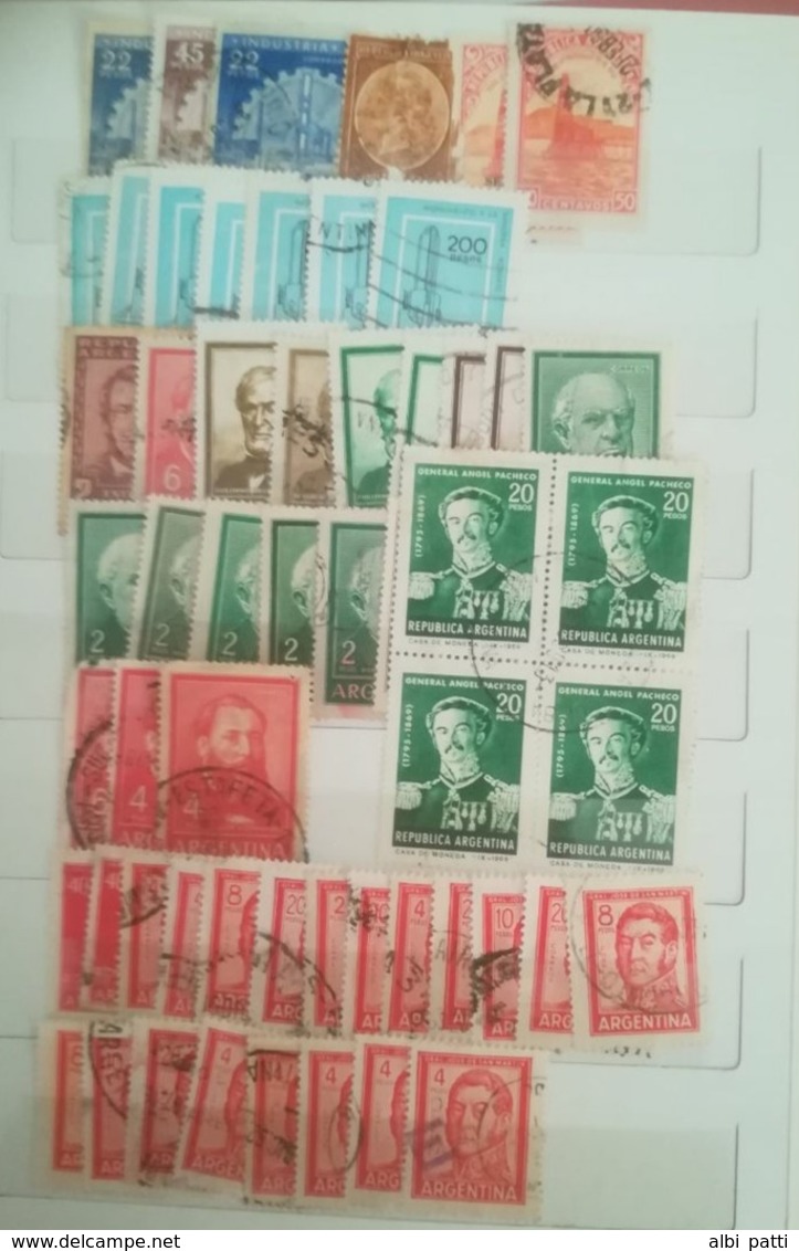 ARGENTINA - LARGE ACCUMULATION OF NEWS MNH** AND USED STAMPS + TWO PERFIN - THOUSANDS OF UNCHECKED STAMPS