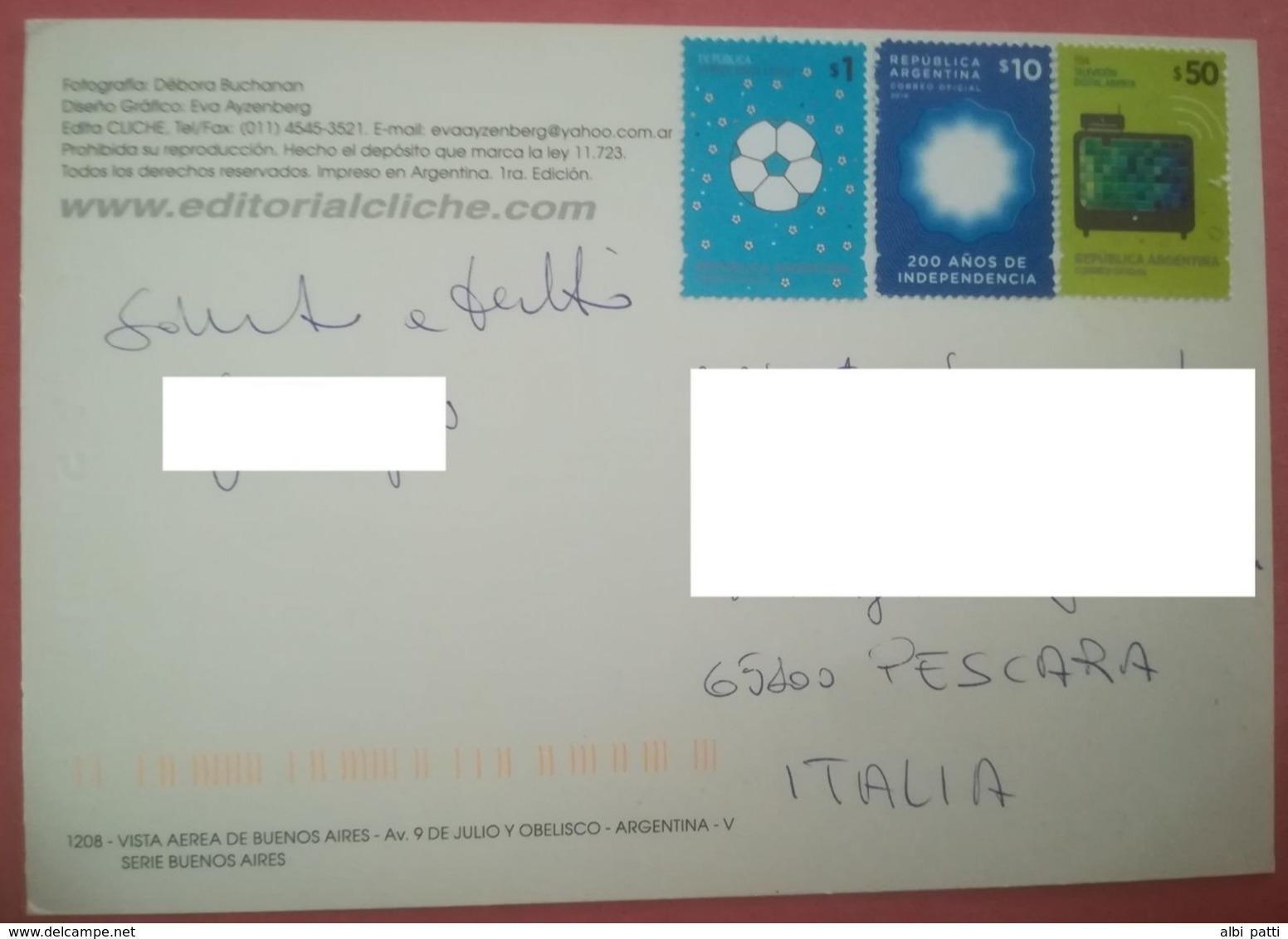 ARGENTINA COVER TO ITALY - Storia Postale