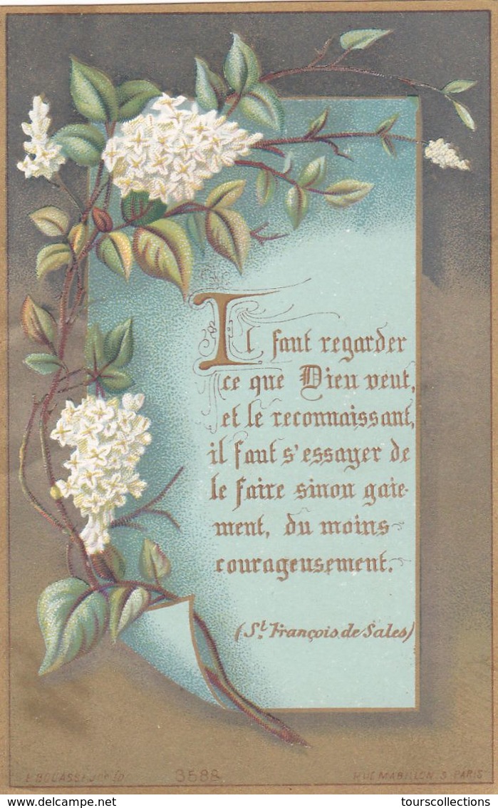 IMAGE PIEUSE Religieuse En 1880 En Couleur De Bouasse Jeune - Religion Catholique Catholicisme - PUBLICITE EDITEUR - Santini