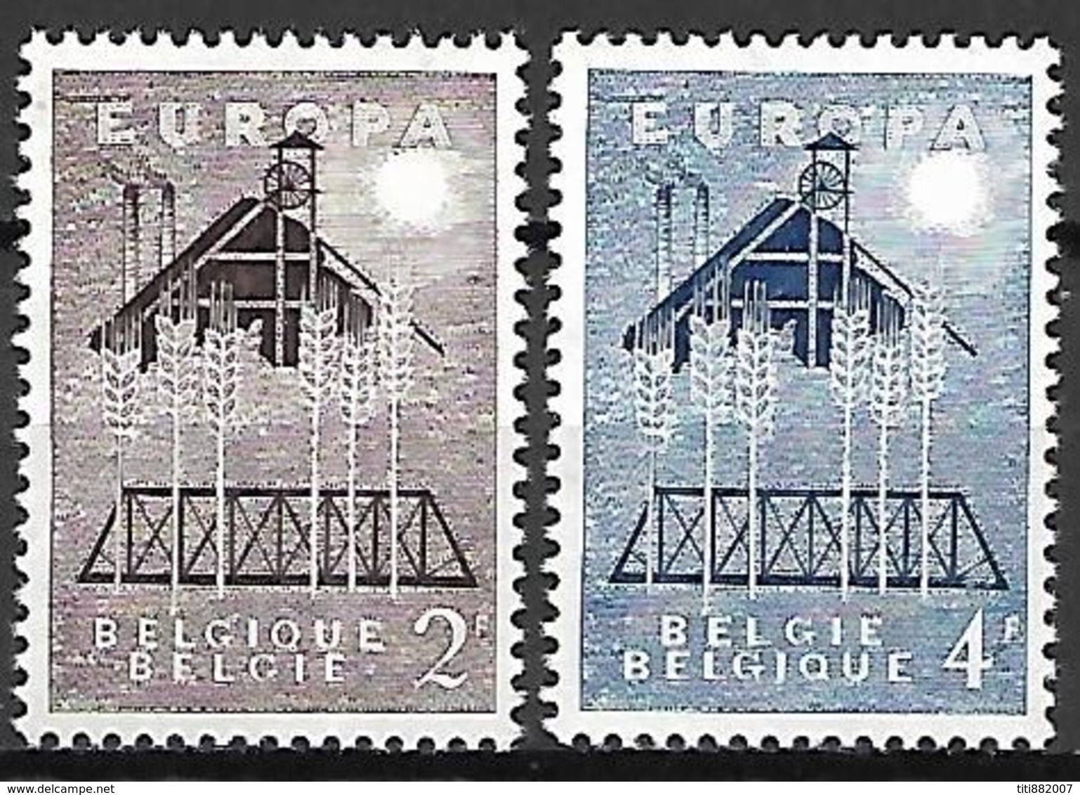 BELGIQUE     -    1957  -    EUROPA   .  Y&T N° 1025 à  1026  ** - 1957