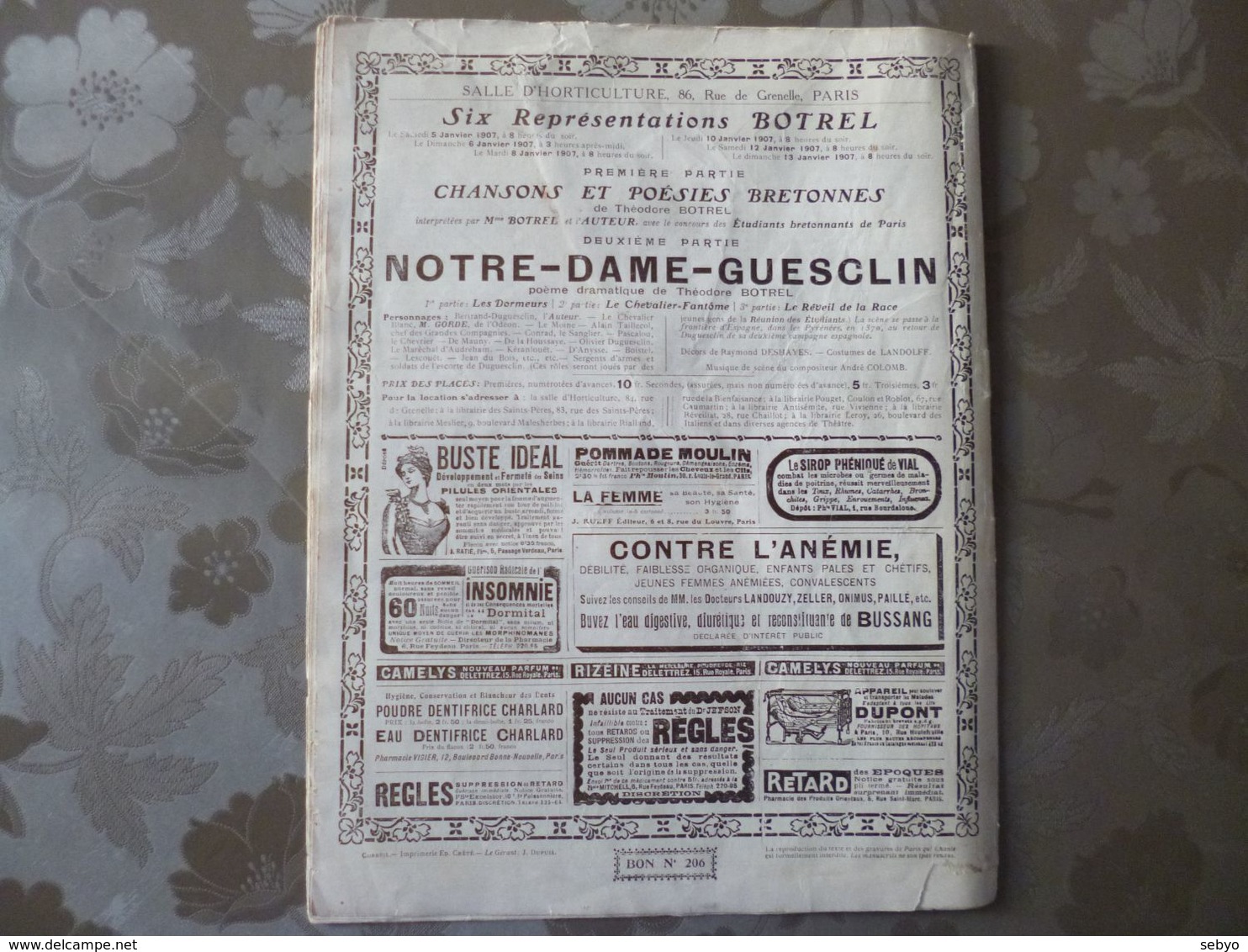 Théodore Botrel.  Paris Qui Chante.  30 Décembre 1906. - Musica Popolare