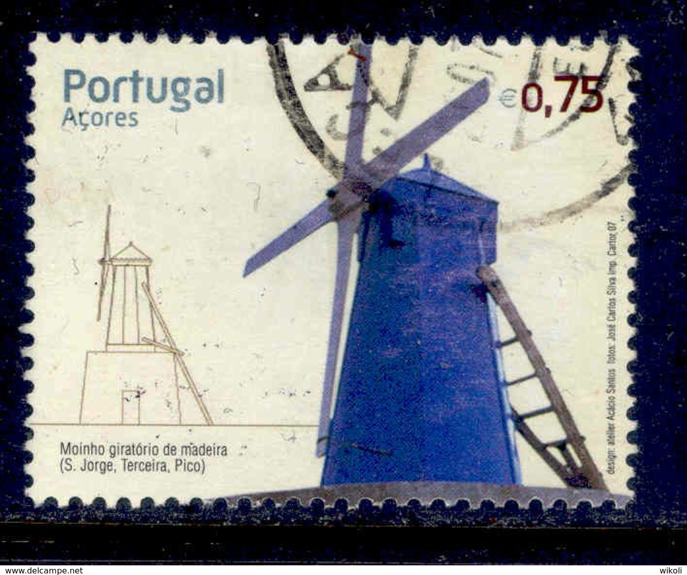 ! ! Portugal - 2007 Wind Mills - Af. 3552 - Used - Oblitérés