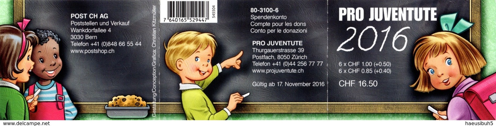 Markenheft Pro Juventute 2016** Neu / PJ - Carnets