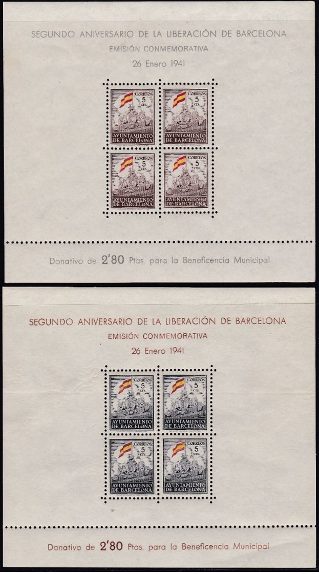 1941. ** Edifil: AYUNTAMIENTO DE BARCELONA 29/30. Hojas Bloque - Barcelona