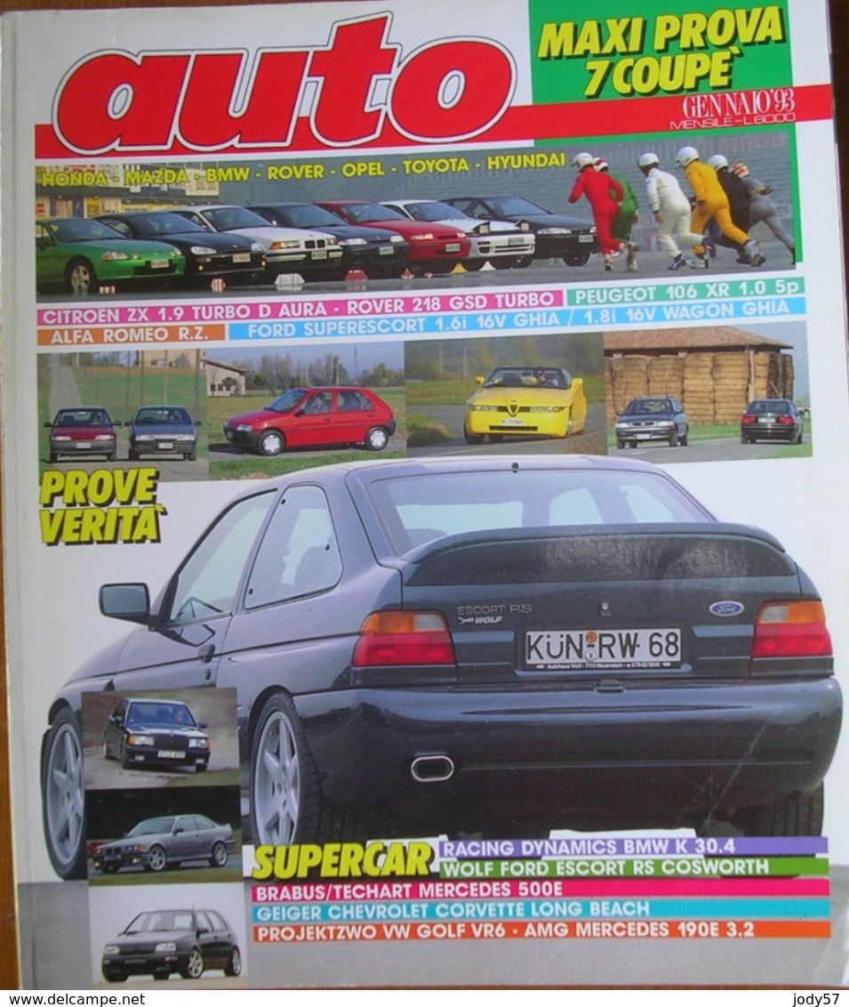 AUTO - N.1 - GENNAIO 1993 - ANNO IX - CITROEN ZX 1.9 TURBO - ROVER 218 GSD TURBO - ALFA ROMEO RZ - PEUGEOT 106 XN - Engines