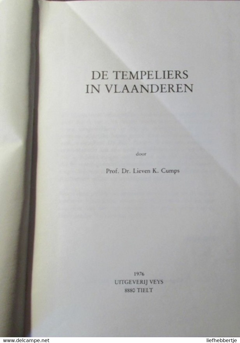 De Tempeliers In Vlaanderen - Door Lieven Cumps - Geschichte