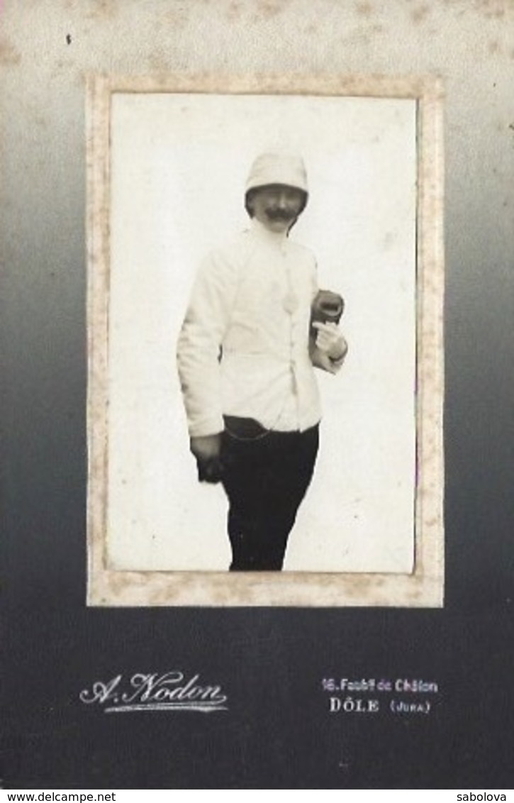Militariat Soldat Colonial 10,5*16 Photographe A Nodon Dôle - Ancianas (antes De 1900)
