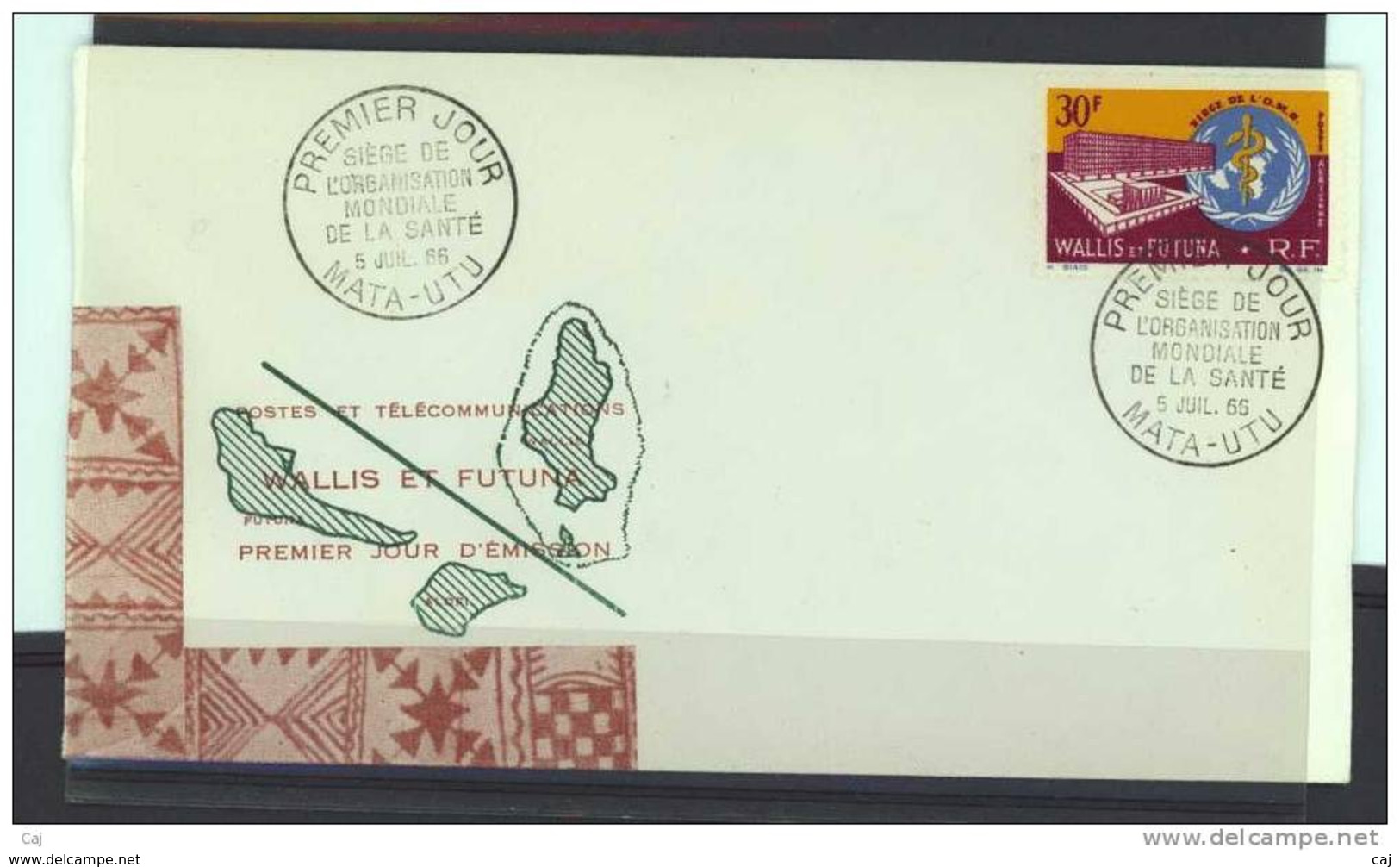 Wallis & Futuna  -  1966  -  Avion  :  Yv  27  (o)   FDC - FDC