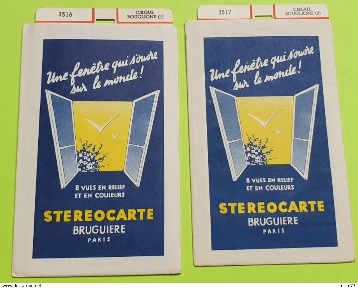 2 STÉRÉOCARTES - Vues En  RELIEF Et En COULEUR Pour Boitier Lumineux Stéréoscopique - Cirque Bouglione - 1963 - Altri & Non Classificati