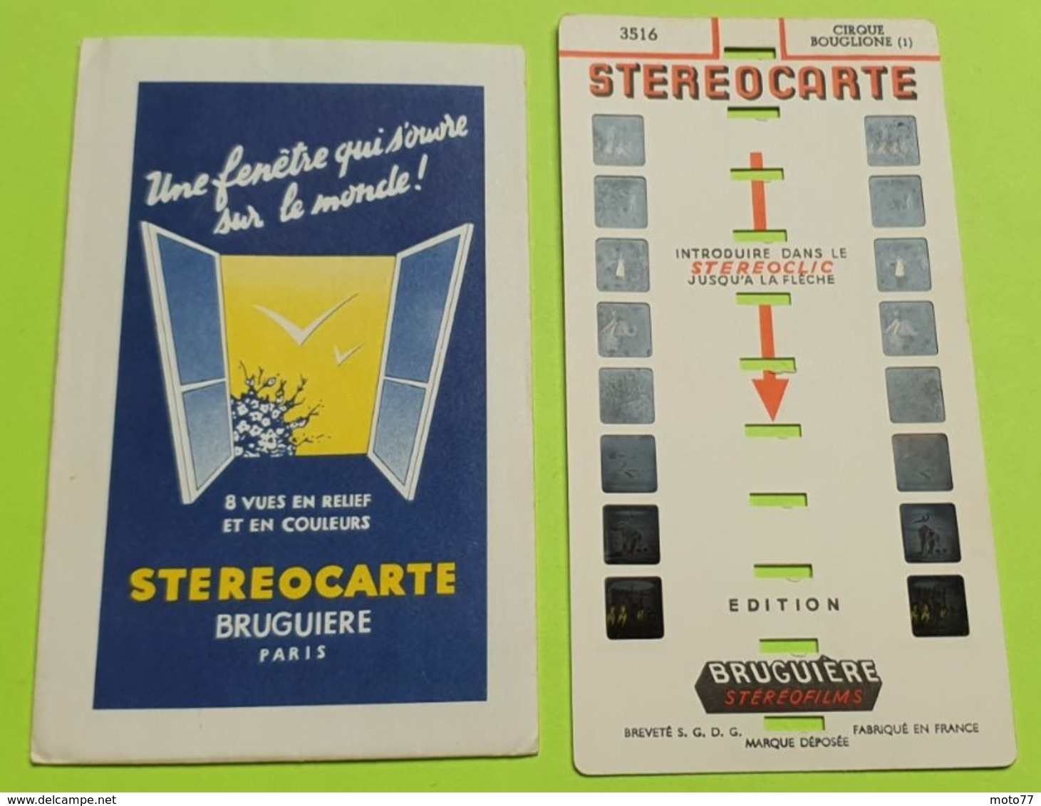 2 STÉRÉOCARTES - Vues En  RELIEF Et En COULEUR Pour Boitier Lumineux Stéréoscopique - Cirque Bouglione - 1963 - Altri & Non Classificati