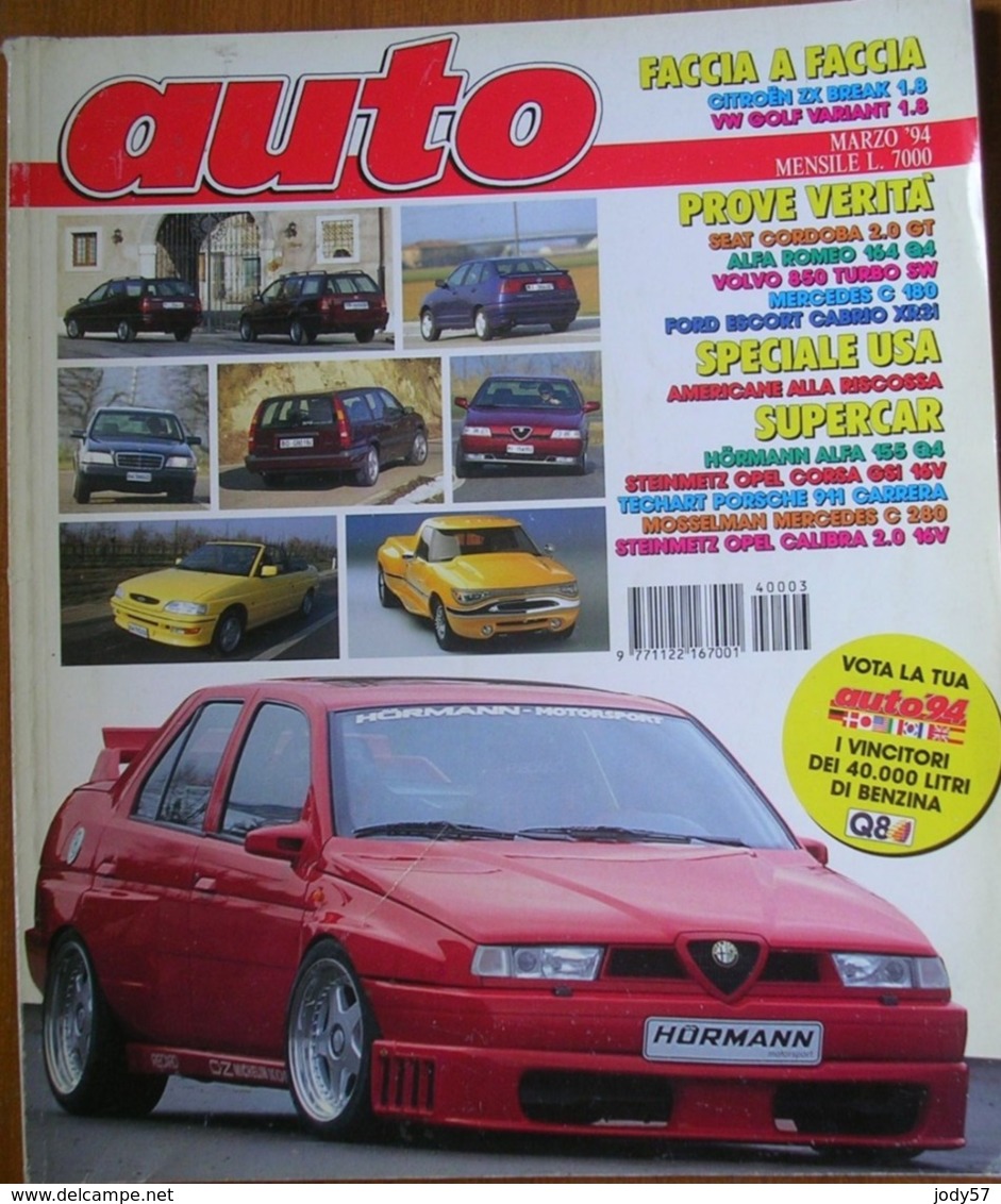 AUTO - N.3 - MARZO 1994 - ANNO X - SEAT CORDOBA 2.0 GT - MERCEDES C180 - ALFA ROMEO 164 Q4 - VOLVO 850 T5  2.0 16V - Motori