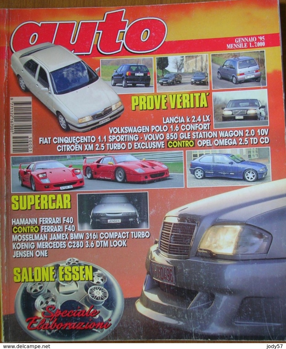 AUTO - N.1 - GENNAIO - 1995 - ANNO XI - LANCIA K 2,4 LX - VW POLO 1,6 - FIAT 500 SPORTING - VOLVO 850 GLE SW - Motori