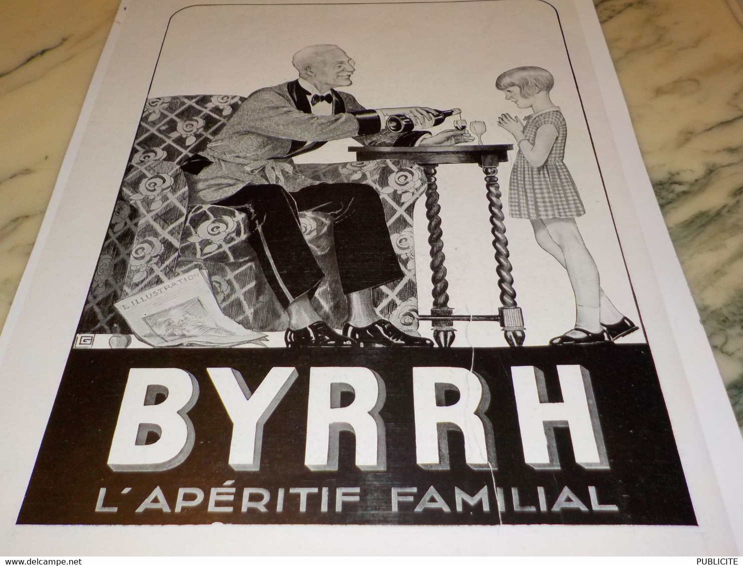 ANCIENNE PUBLICITE BYRRH APERITIF FAMILIAL   1930 - Alcohols