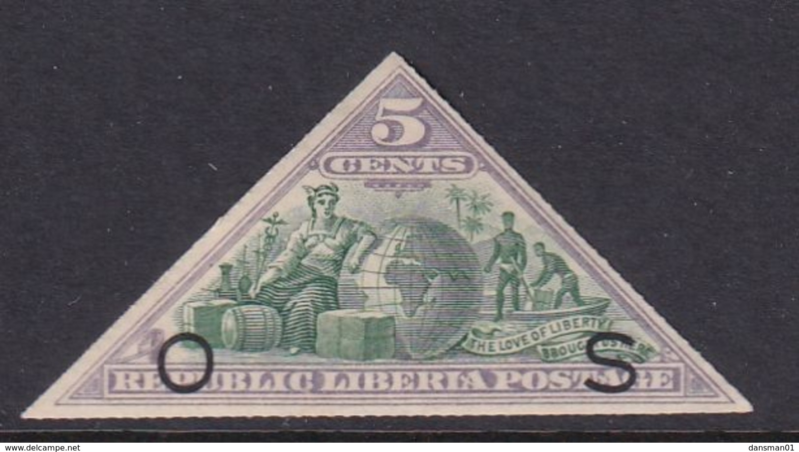 Liberia 1894 Official Sc O27 Mint Hinged Roulette - Liberia