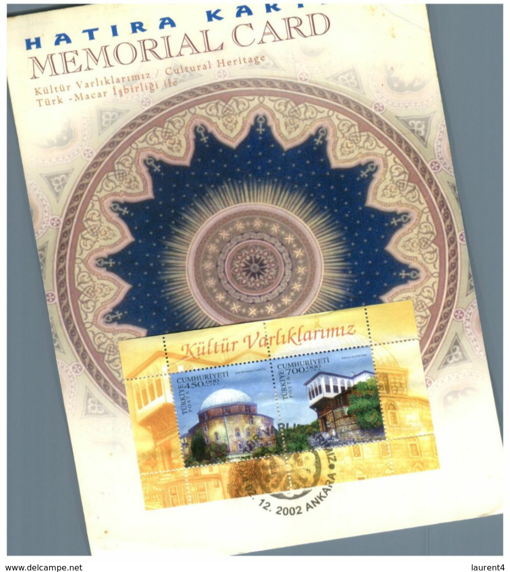 (H 19) Turkey - Mini Sheet On Souvenir Memorial Card - 2002 - Hatira Karti - Andere & Zonder Classificatie