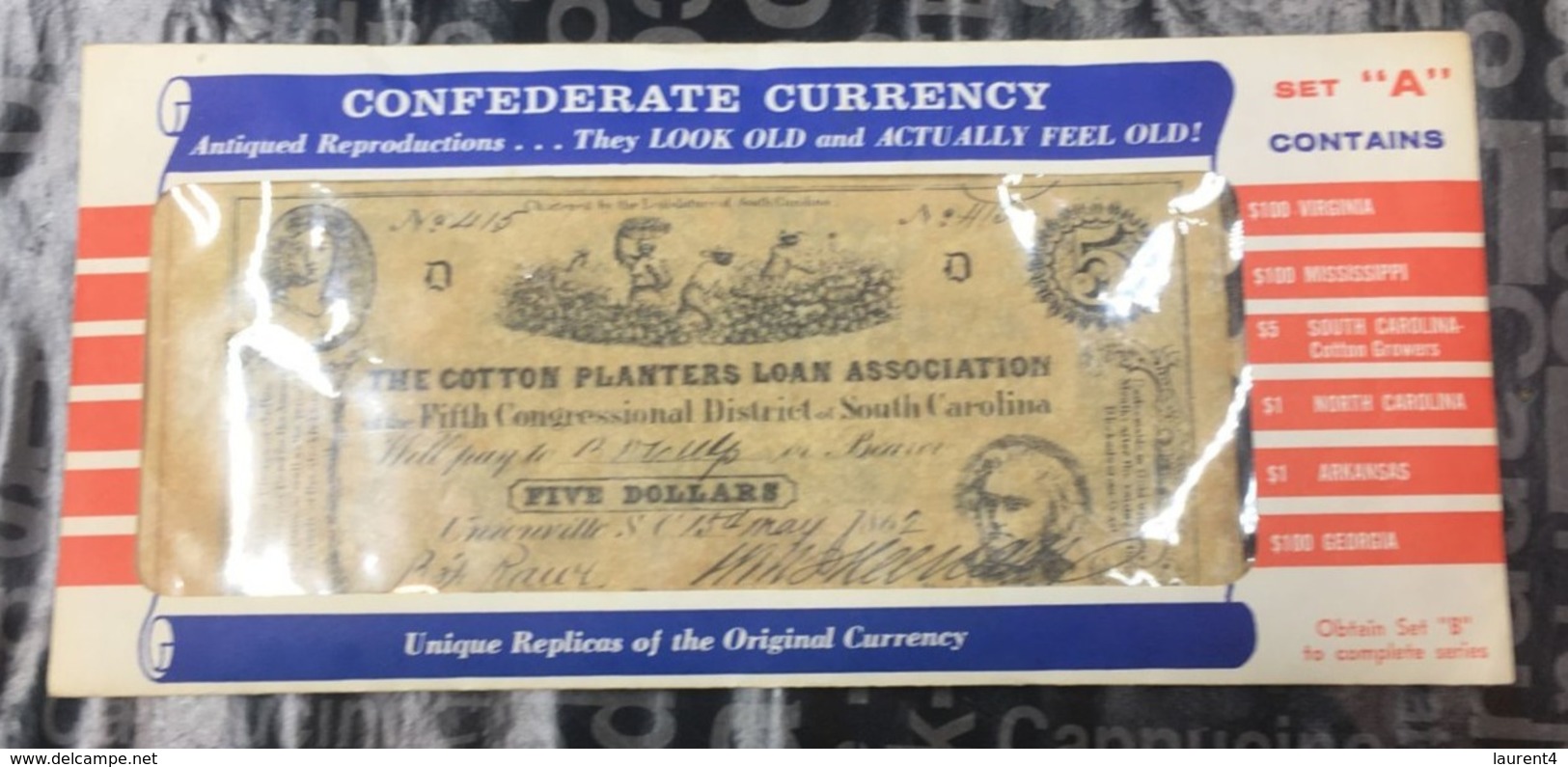 (special) Folder With "unique Replica Of Original Currency" (7)- Confederates - Altri & Non Classificati