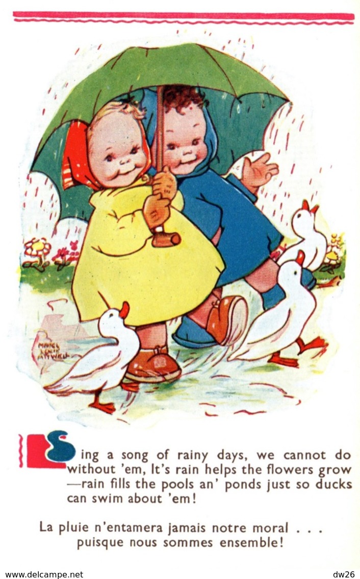 Illustration Mabel Lucie Attwell - Enfants Et Parapluie: Sing A Song Of Rainy Days (la Pluie N'entamera Pas Notre Moral) - Attwell, M. L.