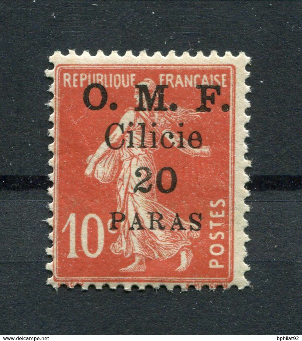 !!! CILICIE, N°91 (10C SEMEUSE SURCHARGEE 20 PARAS) VARIETE S DE PARAS REVERSE NEUF ** - Unused Stamps