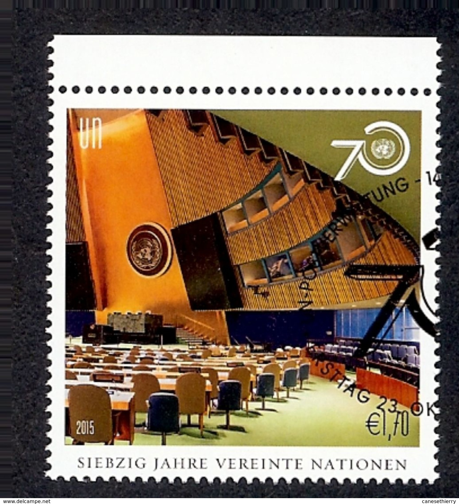 UNITED NATIONS VIENNE 2015 (o)  TIMBRE ISSU DE FEUILLET - Oblitérés