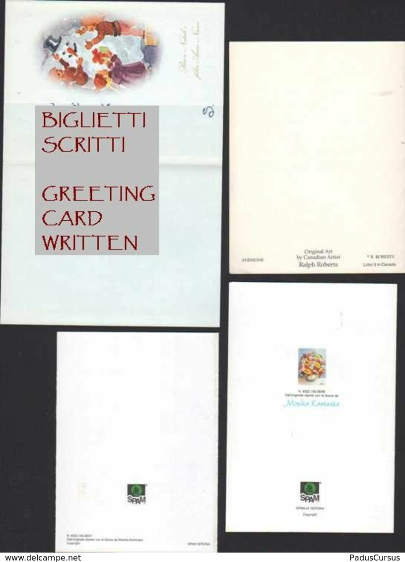 Biglietti Augurali USATI 4 Artisti Con La Bocca M. Kaminska R. Roberts R. Christensen Flowers Greeting Cards MAT00003 - Otros & Sin Clasificación