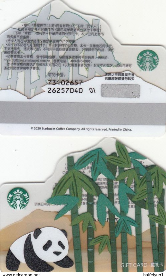 Starbucks China 2020 Bamboo Panda Gift Card RMB100 - Altri & Non Classificati