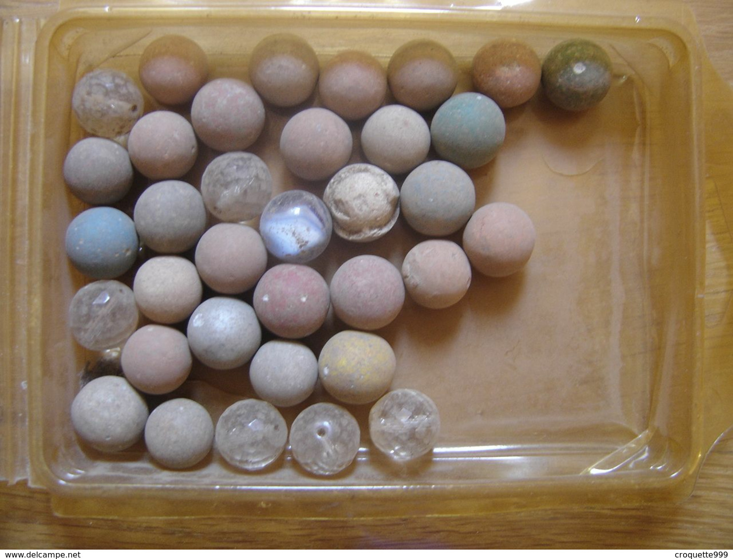 Lot D'anciennes BILLES En Terre Cuite JOUET JEU ANCIEN École Clay Marbles Game - Giocattoli Antichi