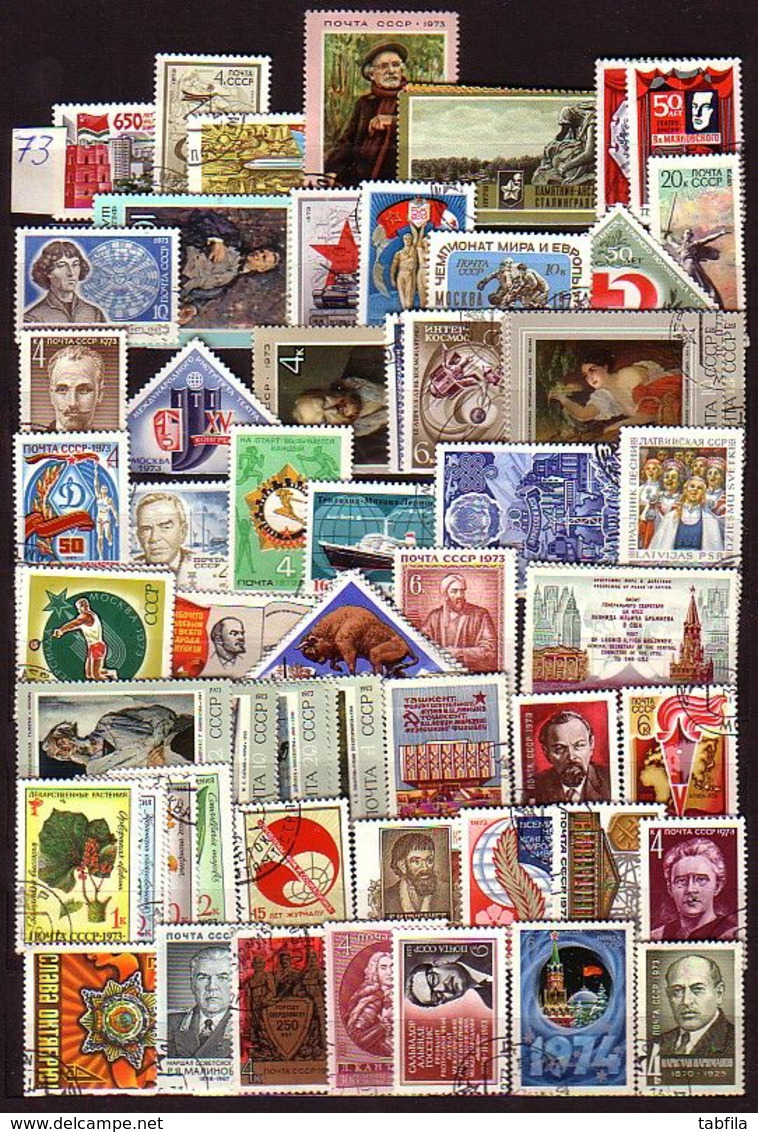 RUSSIA - 1973 - Incomplete (O)  - 113 Tim. De 119 Et 3 Bl De 9 Bl - Mi Pr. 2013 - 24.00EU - Années Complètes