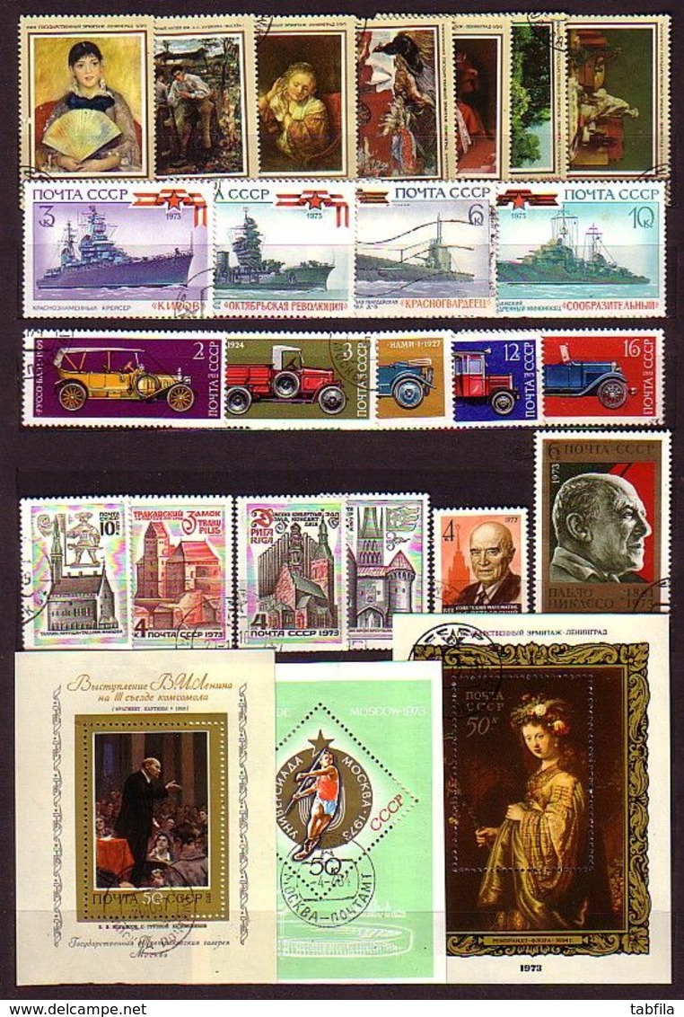 RUSSIA - 1973 - Incomplete (O)  - 113 Tim. De 119 Et 3 Bl De 9 Bl - Mi Pr. 2013 - 24.00EU - Ganze Jahrgänge