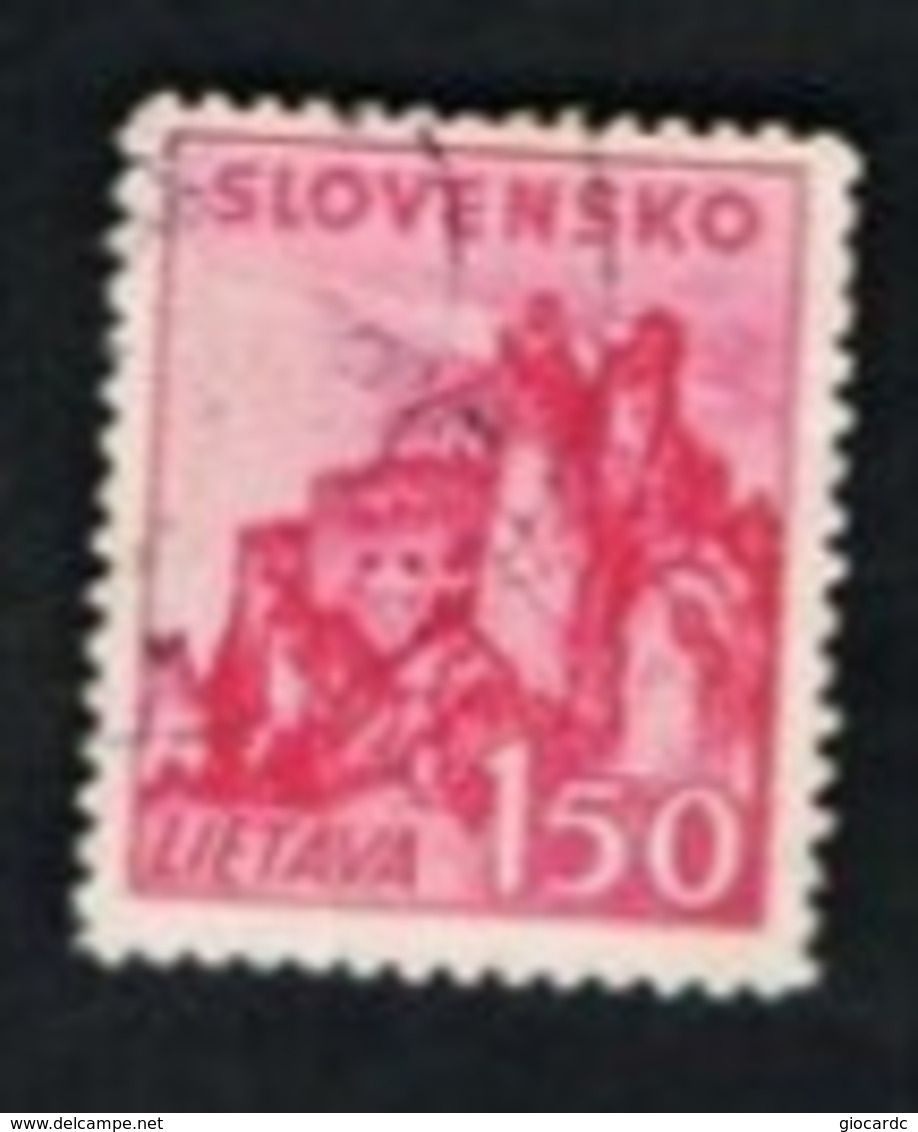 SLOVACCHIA (SLOVAKIA)  -  SG 66 -  1941  CASTLES: LIETAVA   -   USED - Oblitérés