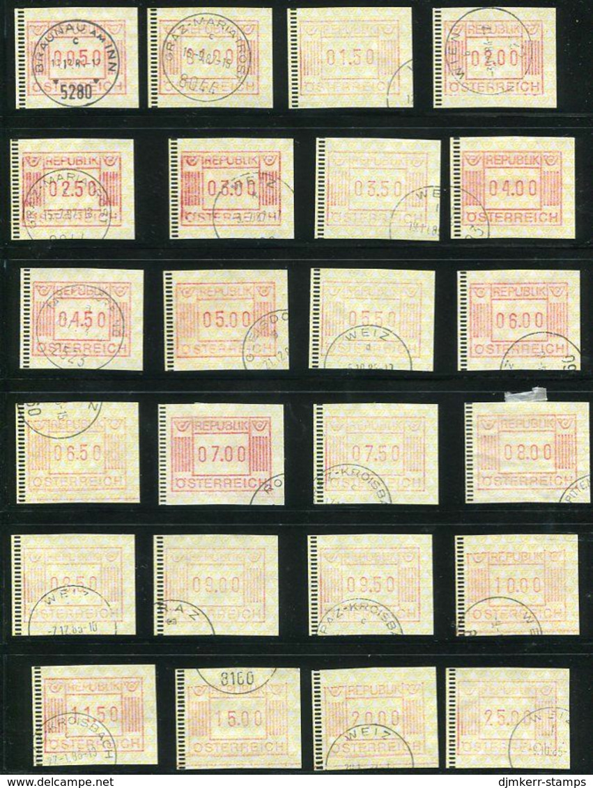 AUSTRIA 1983-2001 Collection Of 76 ATM Labels, Cancelled . Michel 1-5 - Máquinas Franqueo (EMA)