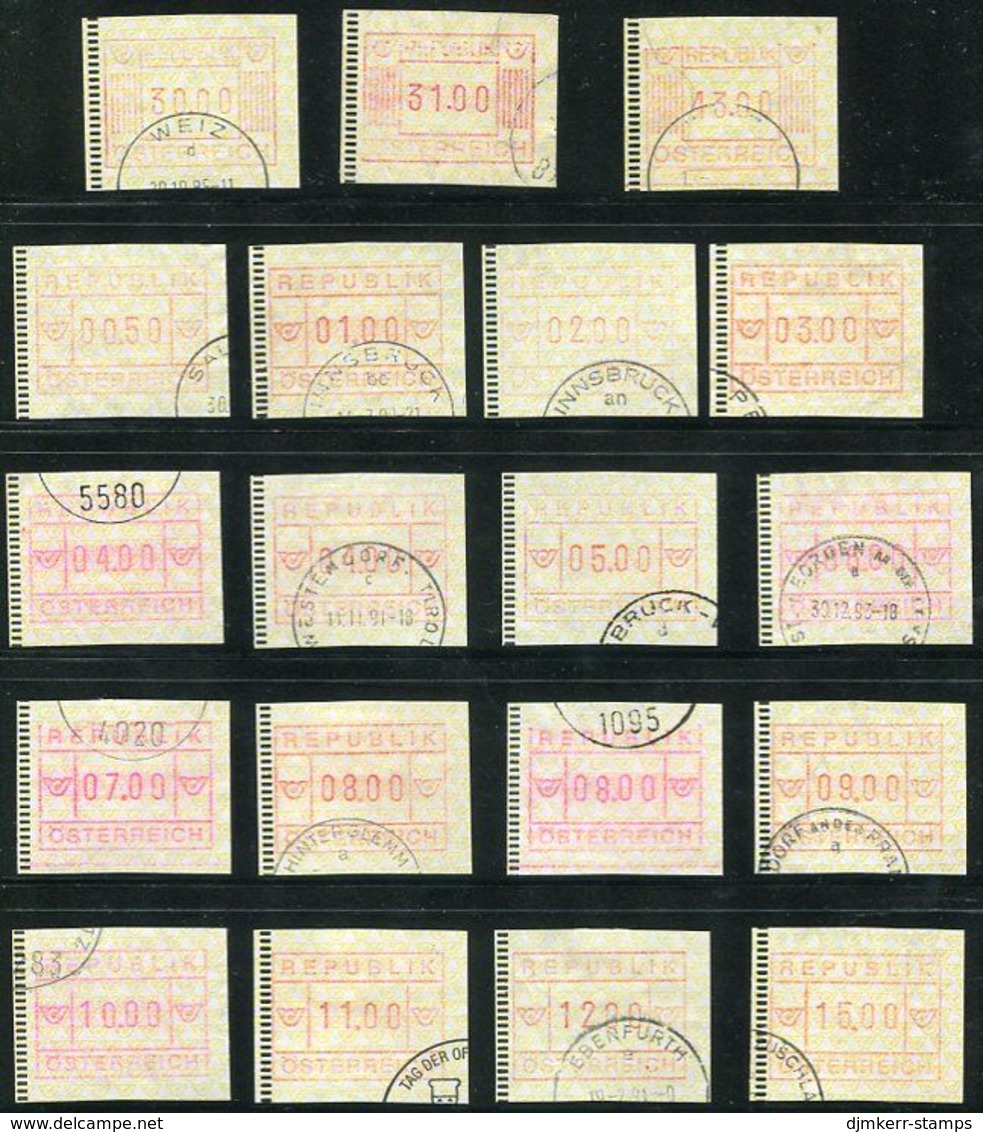 AUSTRIA 1983-2001 Collection Of 76 ATM Labels, Cancelled . Michel 1-5 - Máquinas Franqueo (EMA)