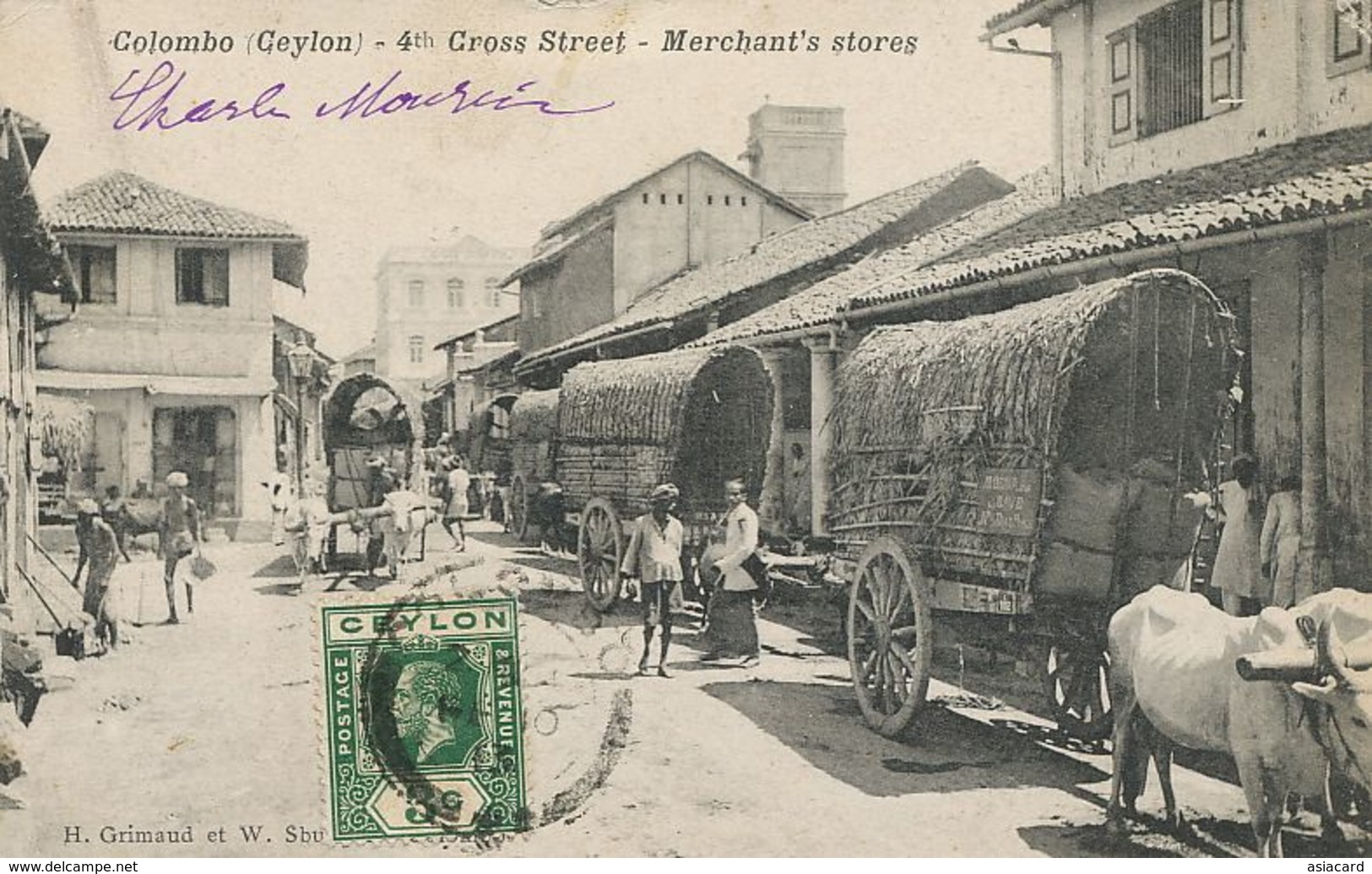 Colombo 4th Cros St. Merchant's Stores  Edit Grimaud . P. Used Colombo - Sri Lanka (Ceylon)