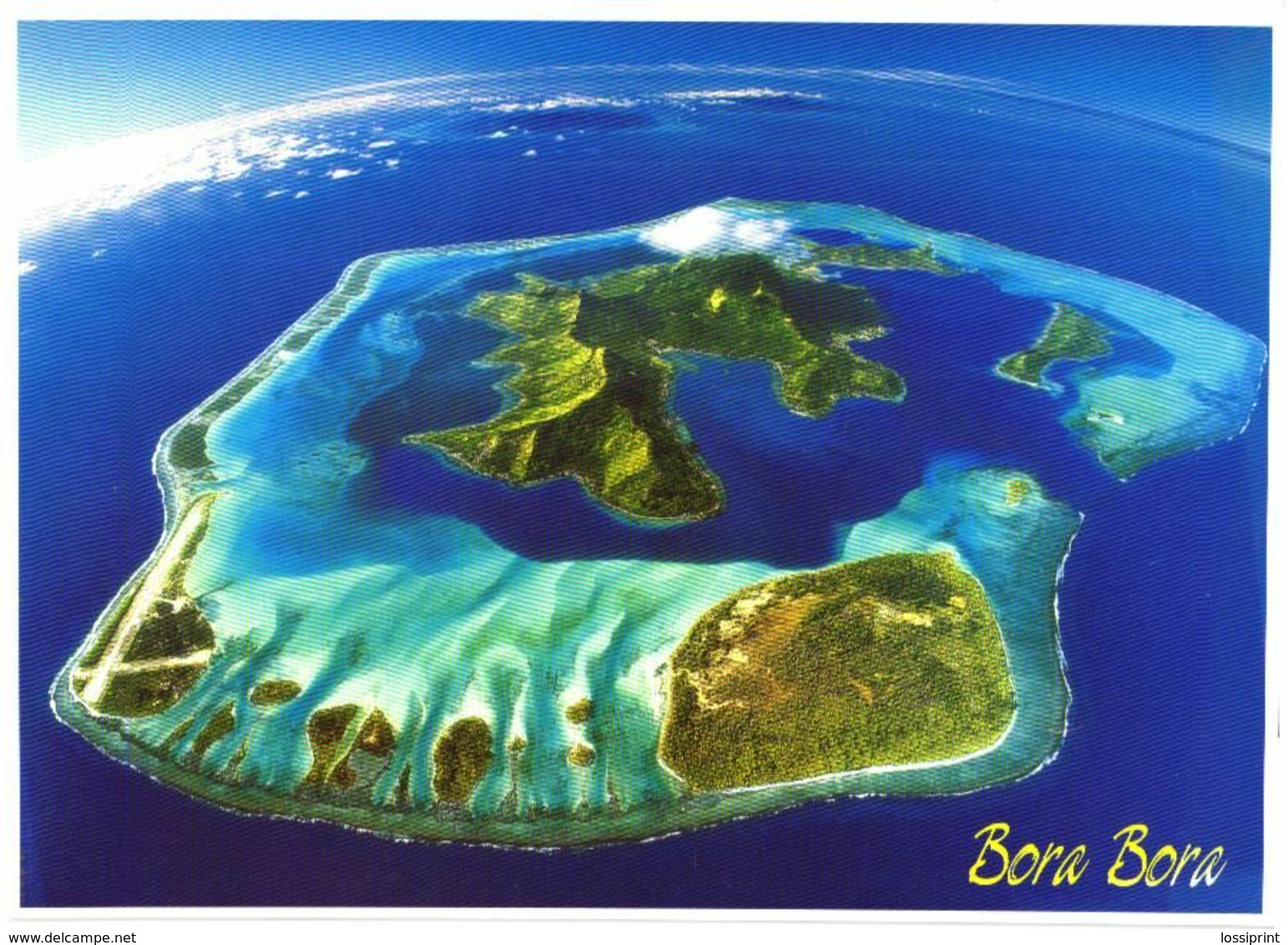 Bora Bora Island:Birds Eye View Of Bora Bora With Raiatea - French Polynesia