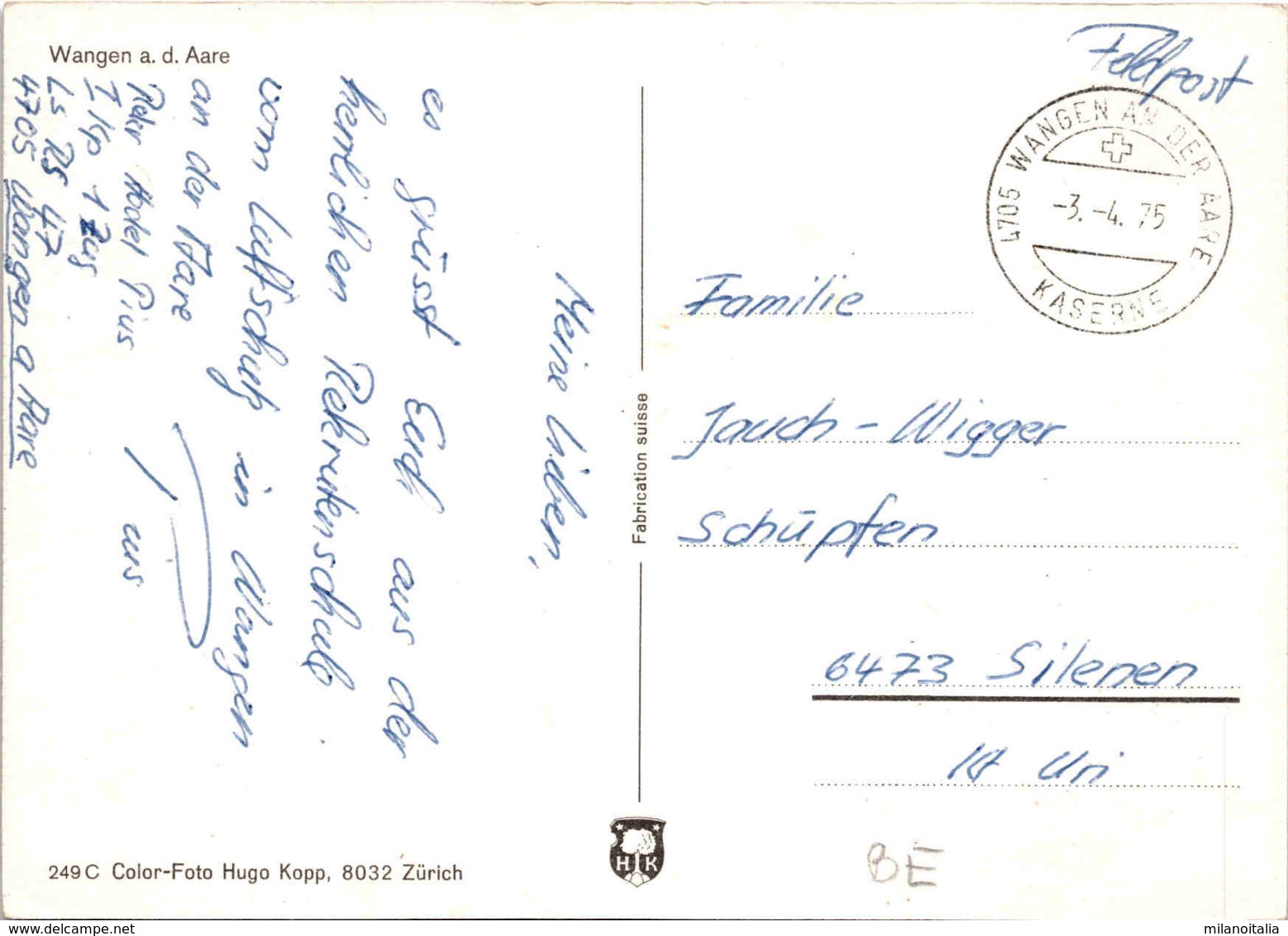 Wangen A. D. Aare (249) * Feldpost 3. 4. 1975 - Wangen An Der Aare