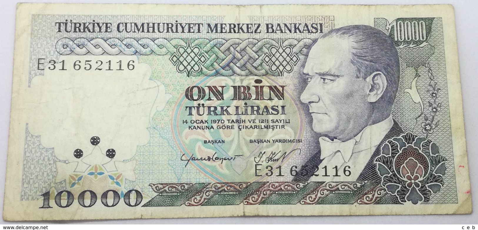 Billete L1970. 10.000 Liras. Turquía. MBC - Turquia