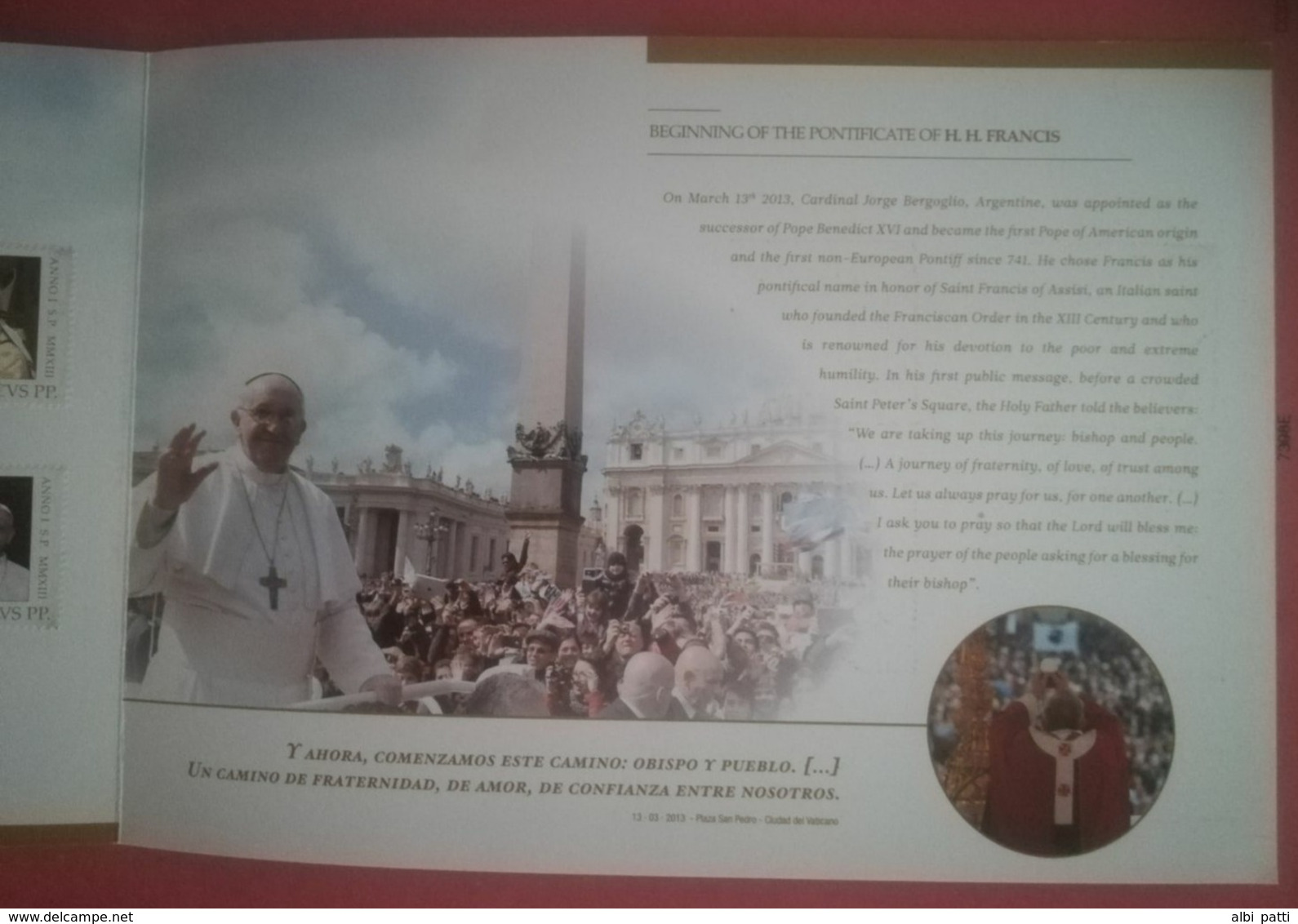 ARGENTINA - BOOKLET / FOLDER - INICIO DEL PONTIFICADO DE S.S. FRANCISCO - JOINT ISSUE ARGENTINA, ITALIA, VATICANO - Cuadernillos