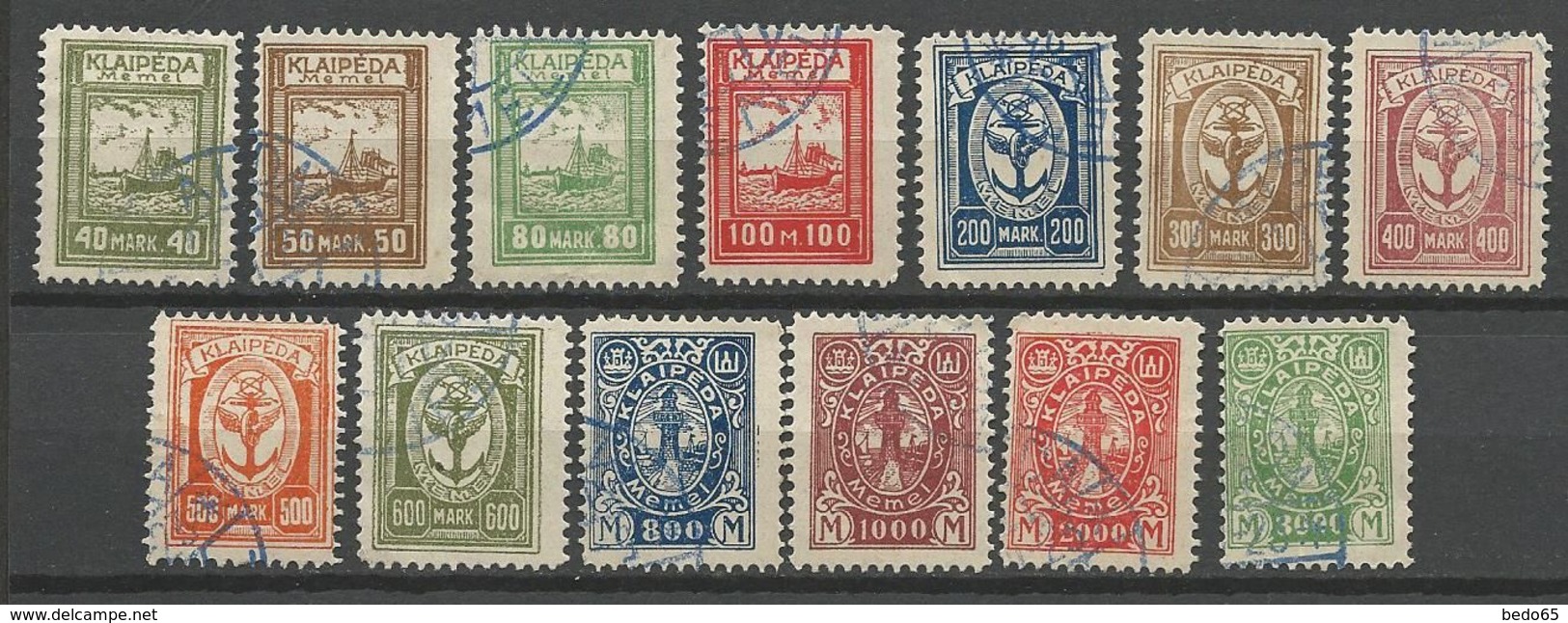 MEMEL OCCUPATION LITUANIENNE N° 126 à 138 OBL - Used Stamps