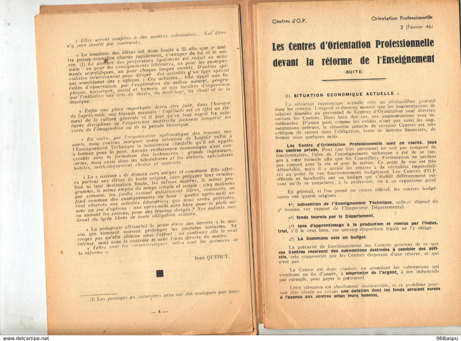 Cahier Education Populaire 1946 - 1900 - 1949