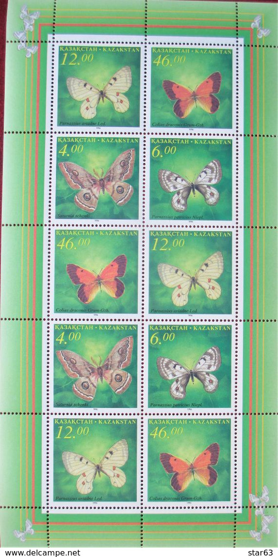 Kazakhstan  1996  Butterflies  M/S   MNH - Kazajstán