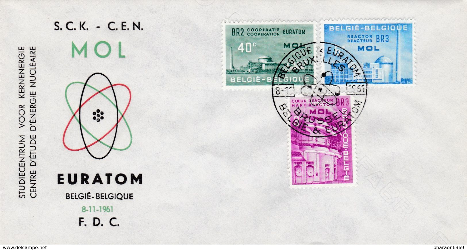 FDC 1195 à 1197 Mol Euratom - 1961-1970