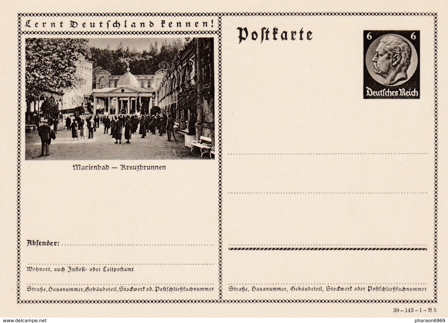 Carte Entier Postal Ganzsache Postkarte Marienbad Kreuzbrunnen - Andere & Zonder Classificatie