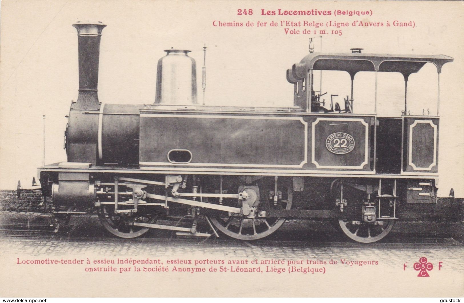 Les Locomotives (Belgique) - Locomotive-Tender à Essieu Indépendant, Essieux Porteurs Avant Et Arrière Pour Trains De... - Trains