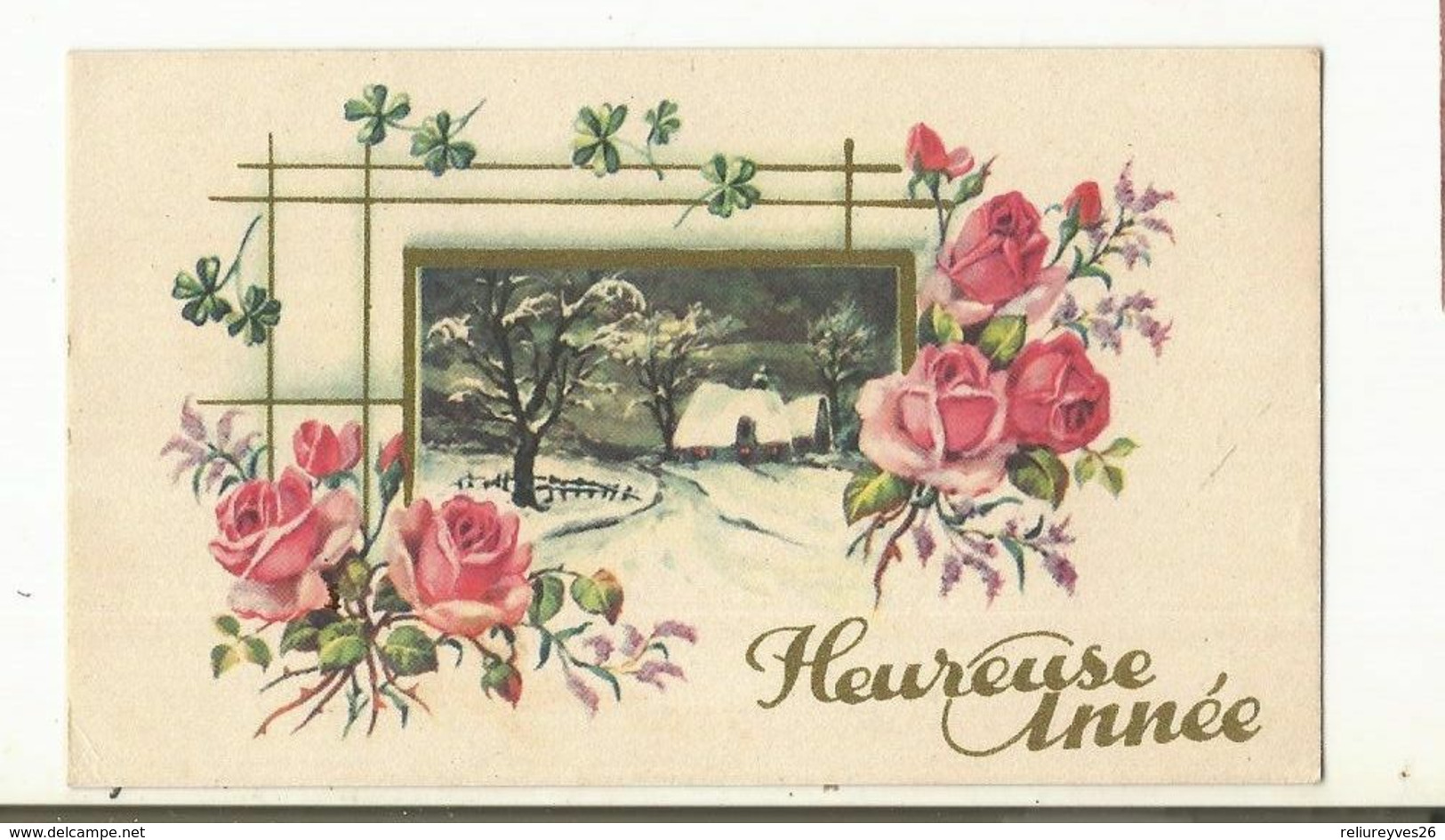 CPAA, Mignonnette , Heureuse  Année , Paysage Sous La Neige, Rose , Ed. 1939 - Neujahr