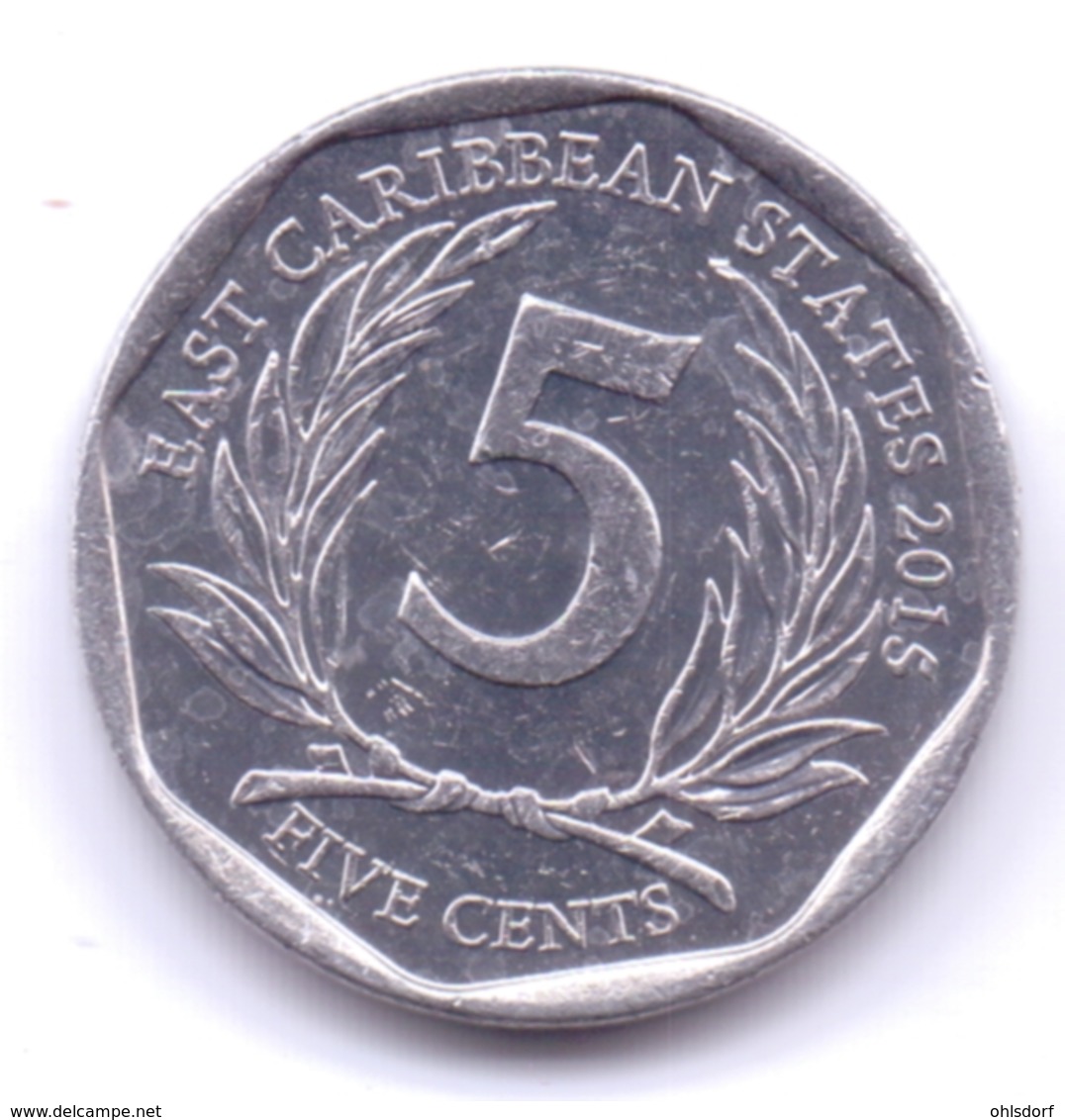 EAST CARIBBEAN STATES 2015: 5 Cents, KM 36 - East Caribbean States