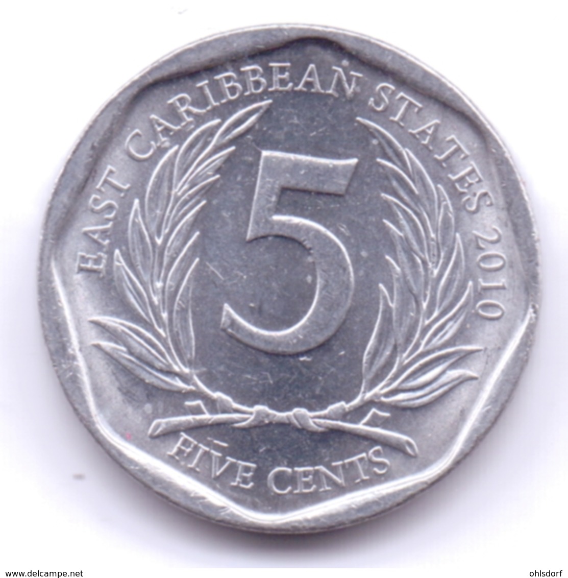 EAST CARIBBEAN STATES 2010: 5 Cents, KM 36 - Caraibi Orientali (Stati Dei)